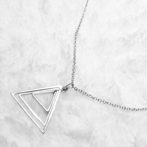 Silver triangles minimalist necklace